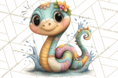 Cute Snake Clipart Pastel Reptile PNG Product Image 4