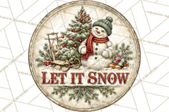 Mid Century Christmas Vintage Signs | Round Door Sign Design Product Image 5