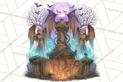 Halloween Graveyard Clipart PNG Product Image 5