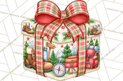 Multi Christmas Gifts Clipart PNG, Themed Wrapped Presents Product Image 2