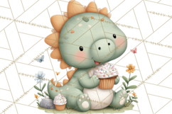 Cute Summer Dinosaur Clipart Sweet Treat Dino PNG Product Image 5