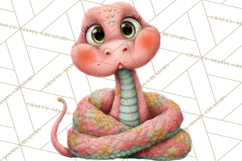Cute Snake Clipart Pastel Reptile PNG Product Image 5