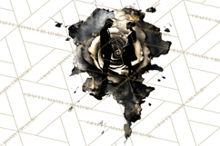 Romantic Couple Silhouettes, Rose Cutout PNG, Surreal Love Product Image 5