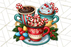Cocoa Christmas Clipart, Chocolate Coffee Holiday PNG Product Image 2