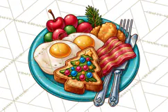 Christmas Retro Diner Clipart PNG 1950s Holiday Food & Decor Product Image 3