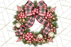 Buffalo Plaid Christmas PNG Clipart Product Image 2
