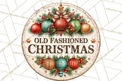 Mid Century Christmas Vintage Signs | Round Door Sign Design Product Image 3
