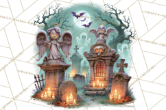 Halloween Graveyard Clipart PNG Product Image 3