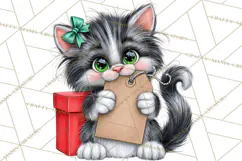 Christmas Cat Clipart PNG, Funny Kitten Christmas Product Image 3