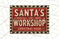 Vintage Christmas Signs Clipart PNG Product Image 3