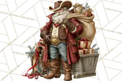 Western Christmas Clipart PNG, Cowboy Christmas, Rustic Product Image 3