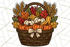 Cozy Fall Clipart PNG Autumn Harvest Illustrations Product Image 3