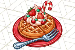 Christmas Retro Diner Clipart PNG 1950s Holiday Food & Decor Product Image 4