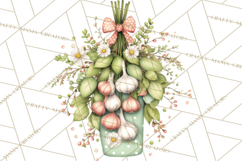 Mint Cottagecore Kitchen Clipart, Vintage Country Floral Png Product Image 2