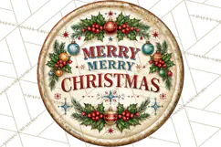 Mid Century Christmas Vintage Signs | Round Door Sign Design Product Image 4