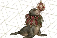 Christmas Circus Clipart, Vintage Christmas Circus PNG Product Image 4