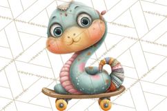 Cute Snake Clipart Pastel Reptile PNG Product Image 3