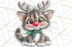 Christmas Cat Clipart PNG, Funny Kitten Christmas Product Image 4