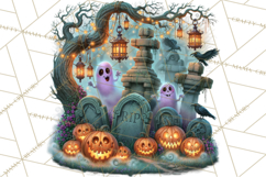 Halloween Graveyard Clipart PNG Product Image 4