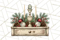 Vintage Farmhouse Christmas Decor PNG Product Image 4