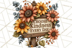 Inspirational Farmhouse Sunflower Clipart PNG Product Image 4