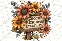 Inspirational Farmhouse Sunflower Clipart PNG Product Image 4