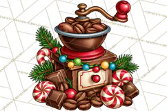 Cocoa Christmas Clipart, Chocolate Coffee Holiday PNG Product Image 4