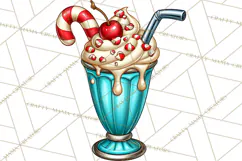 Christmas Retro Diner Clipart PNG 1950s Holiday Food & Decor Product Image 5