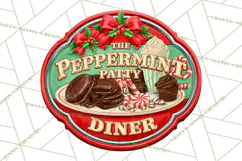 Retro Diner Style Christmas Signs PNG Product Image 4