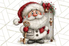 Santa Christmas Clipart, Cute Whimsical Santa PNG, Christmas Product Image 4