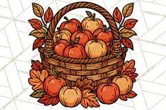 Cozy Fall Clipart PNG Autumn Harvest Illustrations Product Image 4
