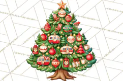 Multi Themed Christmas Trees Clipart PNG Product Image 4