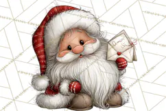 Santa Christmas Clipart, Cute Whimsical Santa PNG, Christmas Product Image 5