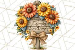 Inspirational Farmhouse Sunflower Clipart PNG Product Image 5