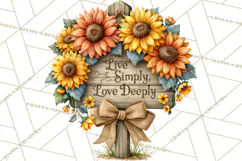Inspirational Farmhouse Sunflower Clipart PNG Product Image 5