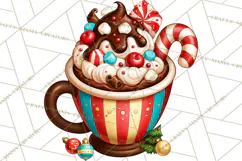 Cocoa Christmas Clipart, Chocolate Coffee Holiday PNG Product Image 5