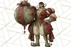 Christmas Circus Clipart, Vintage Christmas Circus PNG Product Image 5