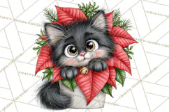 Christmas Cat Clipart PNG, Funny Kitten Christmas Product Image 5