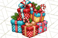 Christmas Retro Diner Clipart PNG 1950s Holiday Food & Decor Product Image 2