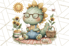 Cute Summer Dinosaur Clipart Sweet Treat Dino PNG Product Image 4
