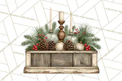 Vintage Farmhouse Christmas Decor PNG Product Image 5