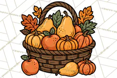 Cozy Fall Clipart PNG Autumn Harvest Illustrations Product Image 5