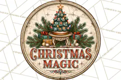 Mid Century Christmas Vintage Signs | Round Door Sign Design Product Image 2