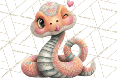 Cute Snake Clipart Pastel Reptile PNG Product Image 5