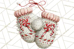 Peppermint Christmas Treasures Clipart PNG, Candy Cane Product Image 2