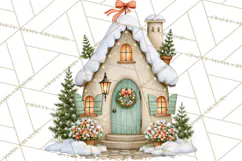Christmas Mouse Clipart, Pastel Holiday Mice PNG, Nursery Product Image 2