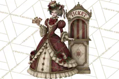 Christmas Circus Clipart, Vintage Christmas Circus PNG Product Image 2