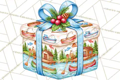Multi Christmas Gifts Clipart PNG, Themed Wrapped Presents Product Image 2