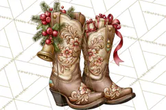 Western Christmas Clipart PNG, Cowboy Christmas, Rustic Product Image 2