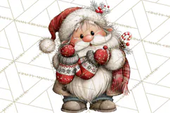 Santa Christmas Clipart, Cute Whimsical Santa PNG, Christmas Product Image 2